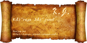 Kánya József névjegykártya